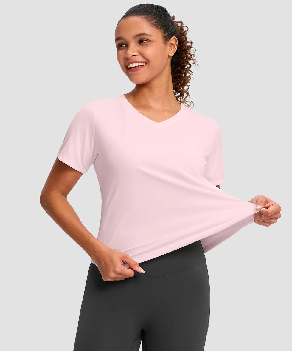 UV Protection V Neck Short Sleeve