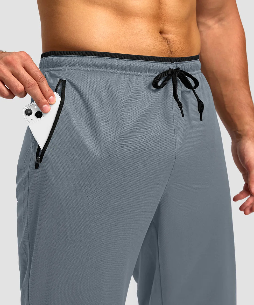 Mesh Zip Pockets Sweatpants