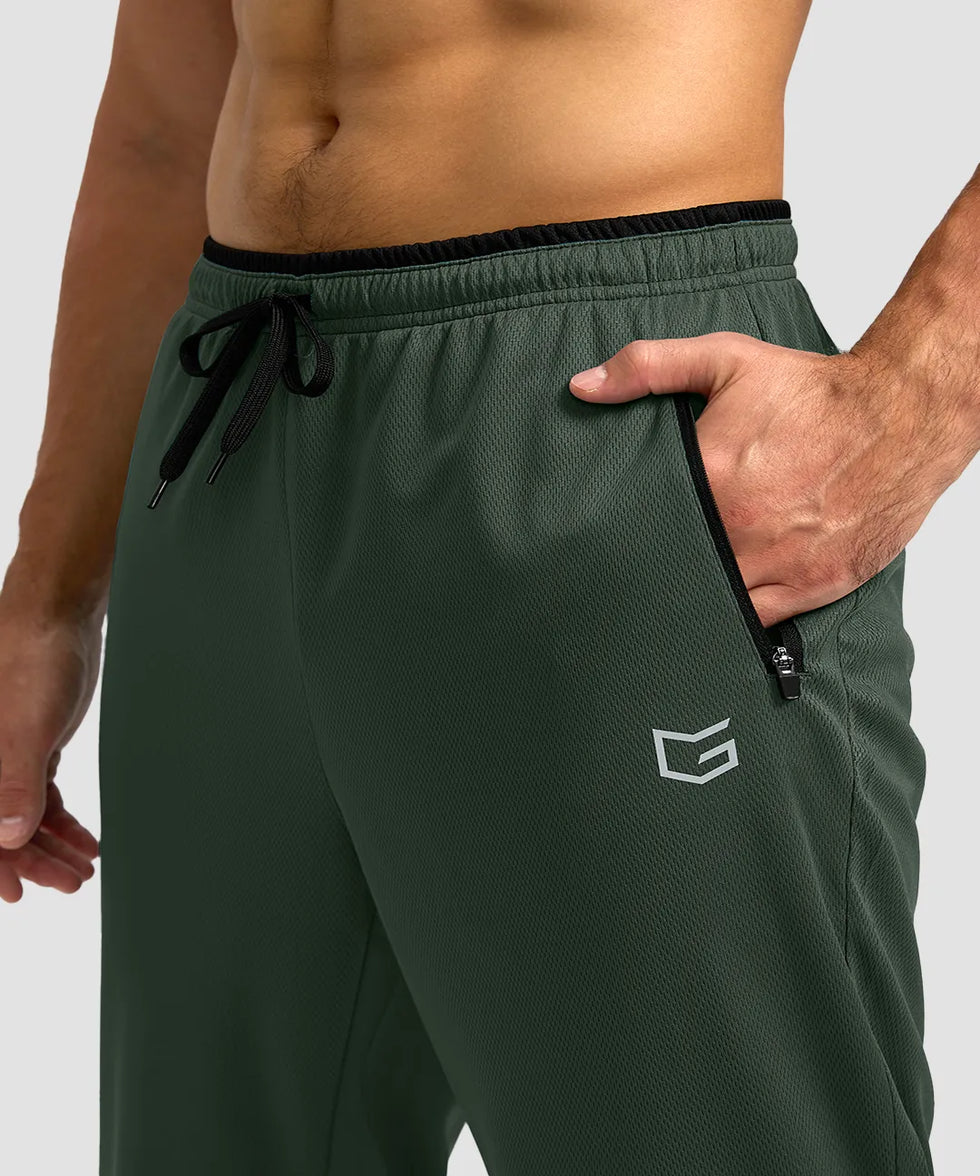 Mesh Zip Pockets Sweatpants