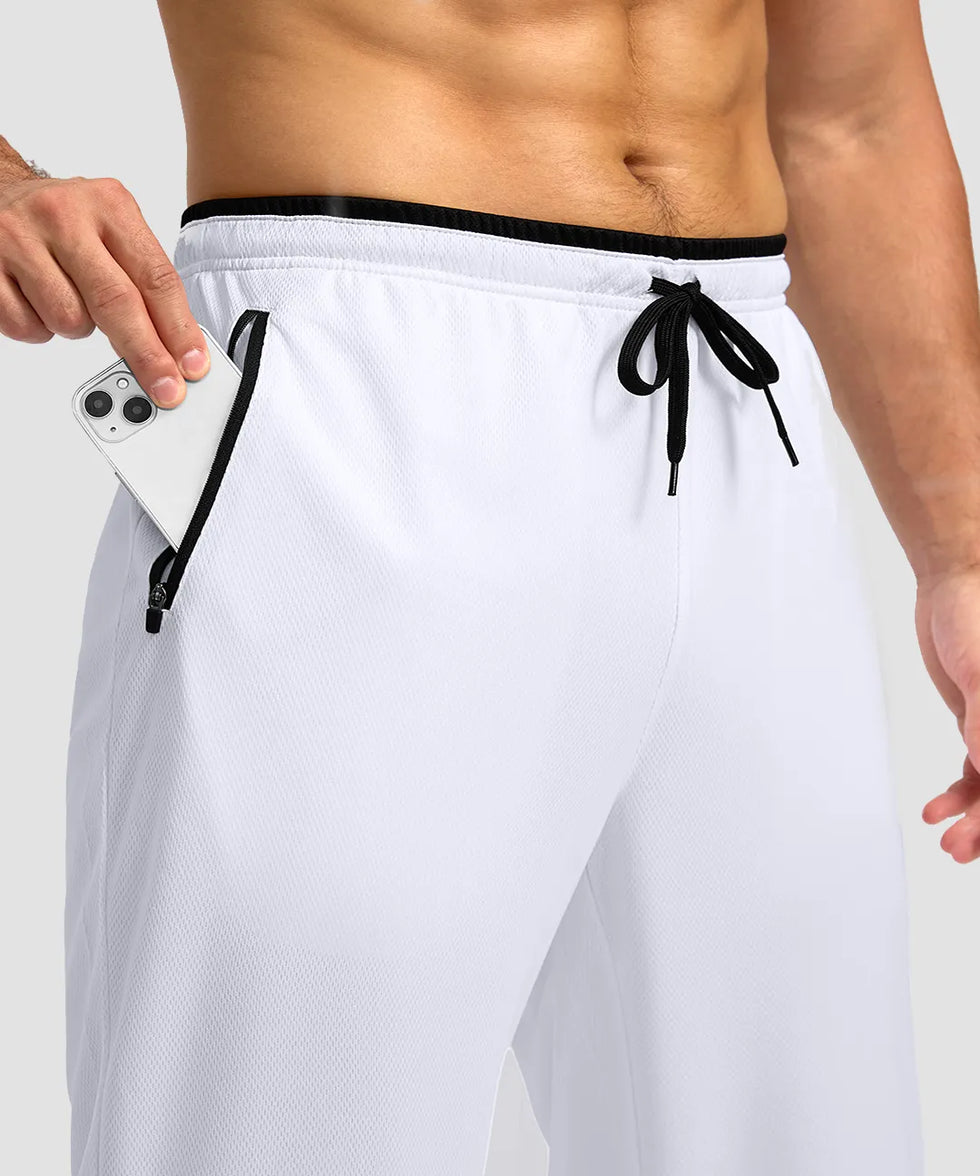 Mesh Zip Pockets Sweatpants