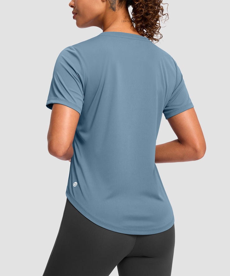 UV Protection V Neck Short Sleeve