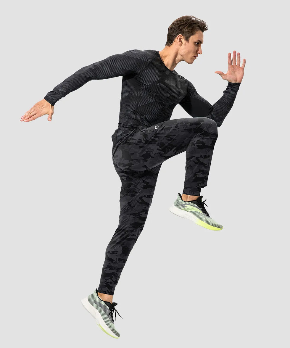 Mid-Waist Zipper Pockets Joggers