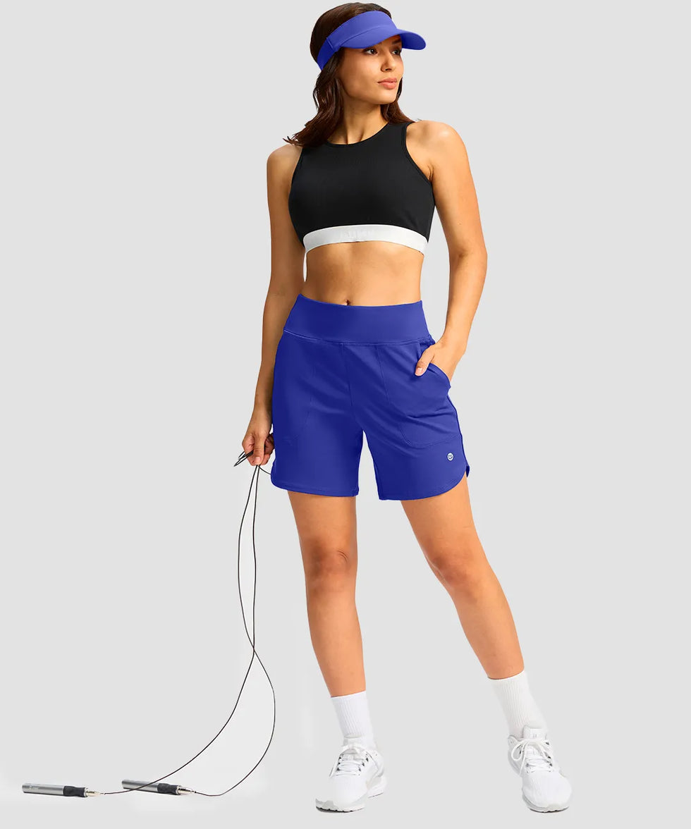High Rise Pull-on Shorts 6''