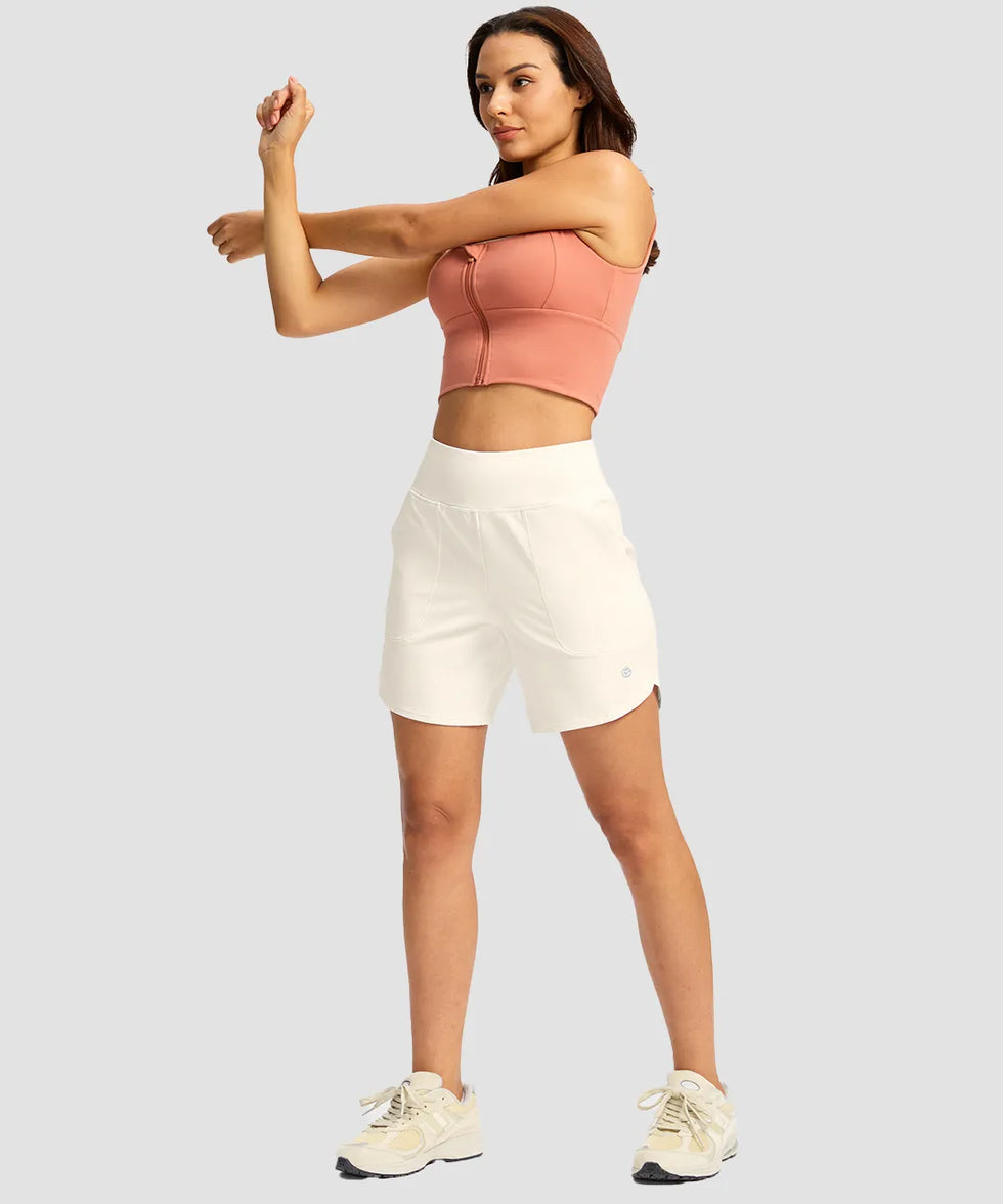 High Rise Pull-on Shorts 6''