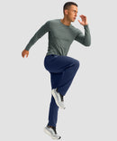 Fleece-Lined Zip Pockets Stretch Tapered Pants