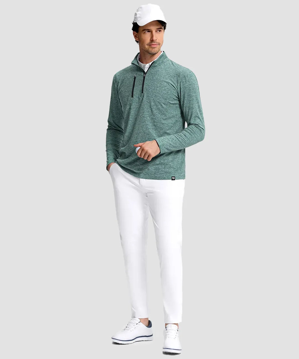 Quarter Zip Golf Pullover With Chest Pocket