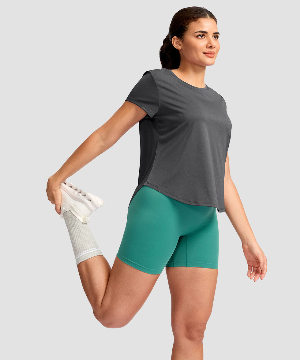 Cross-over Pleated Short Sleeve