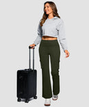 High Waist 6 Pockets Cargo Flare Leggings