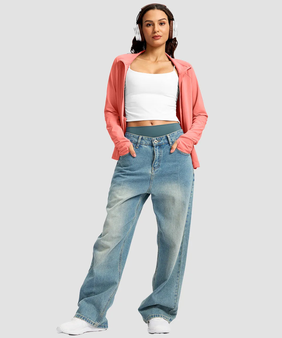 UV Protection Zip Up 4 Pockets Jacket