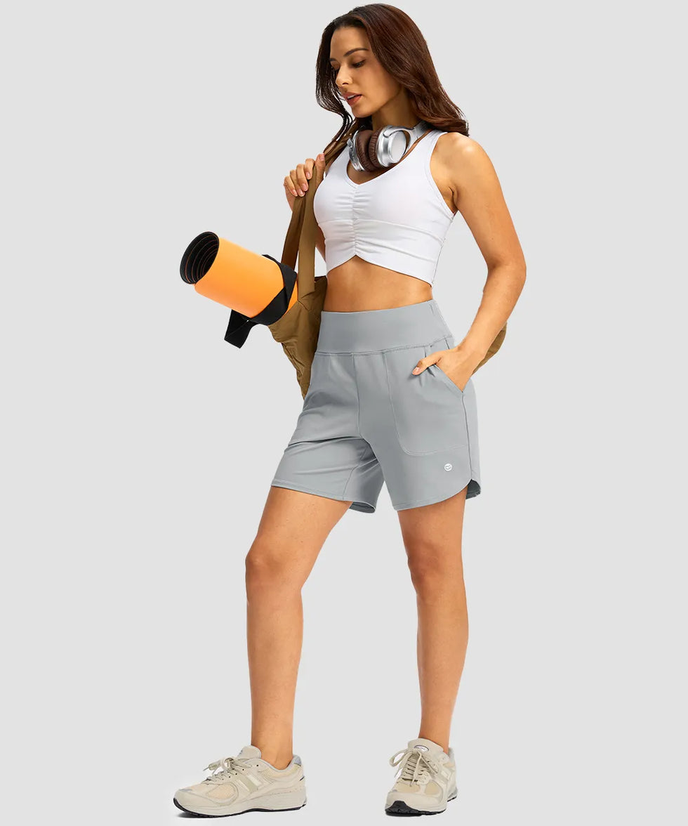 High Rise Pull-on Shorts 6''