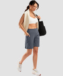 Flat High Waist Bermuda Short 9''