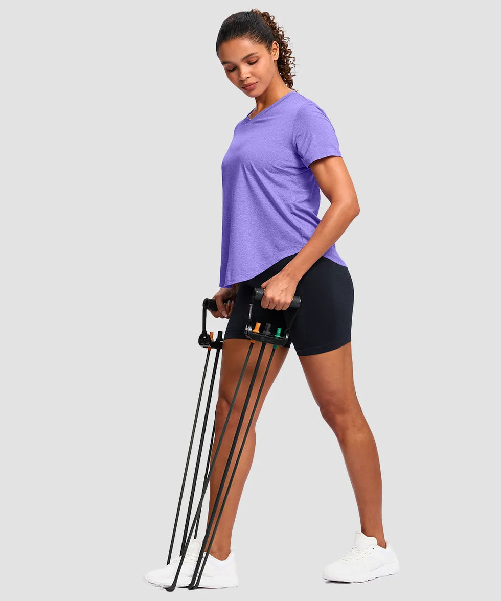 UV Protection V Neck Short Sleeve