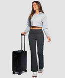 High Waist 6 Pockets Cargo Flare Leggings