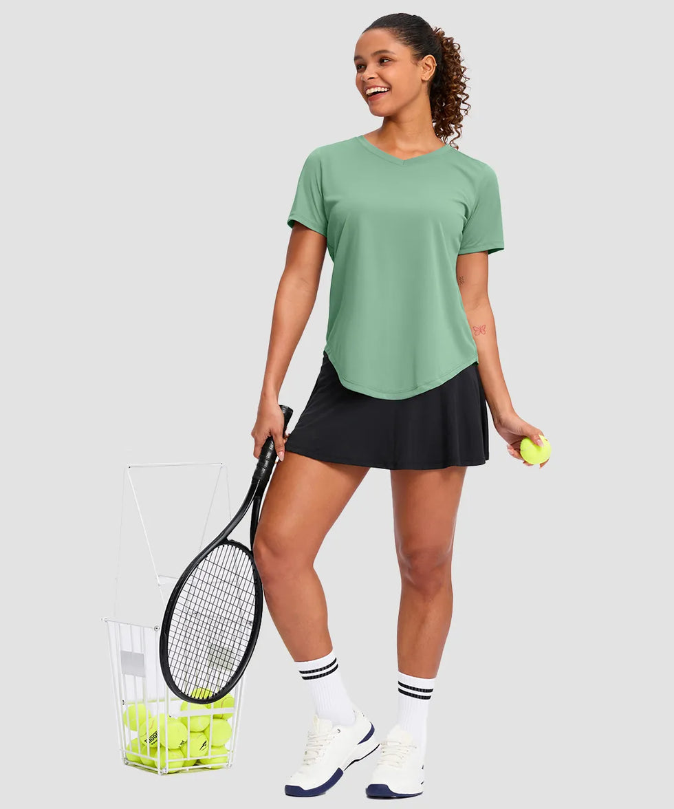UV Protection V Neck Short Sleeve
