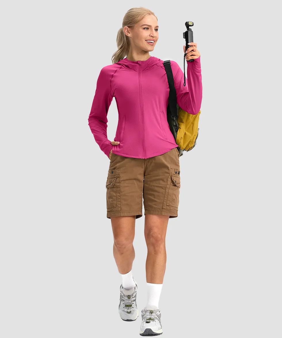 UV Protection Zip Up Hooded Jacket