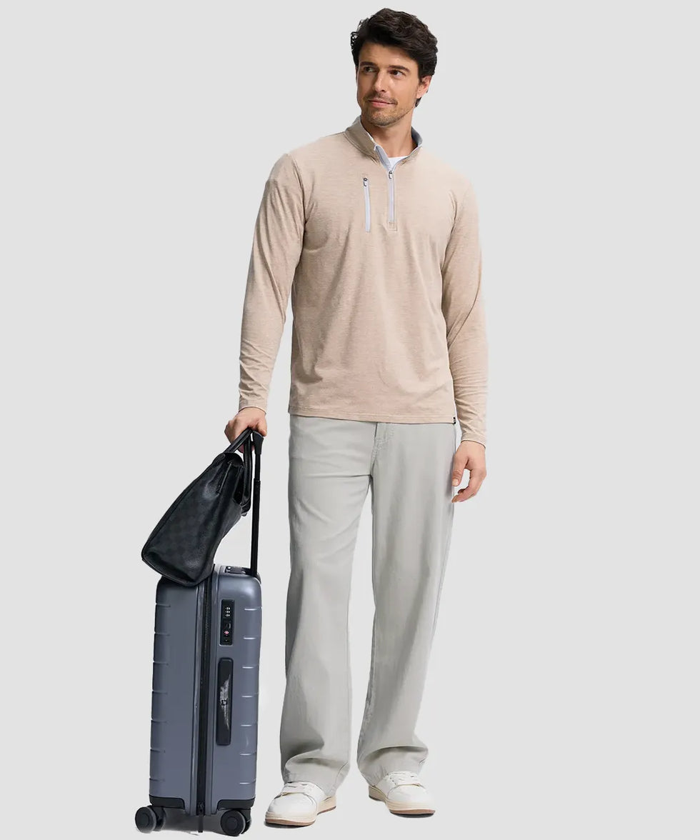 Quarter Zip Golf Pullover With Chest Pocket