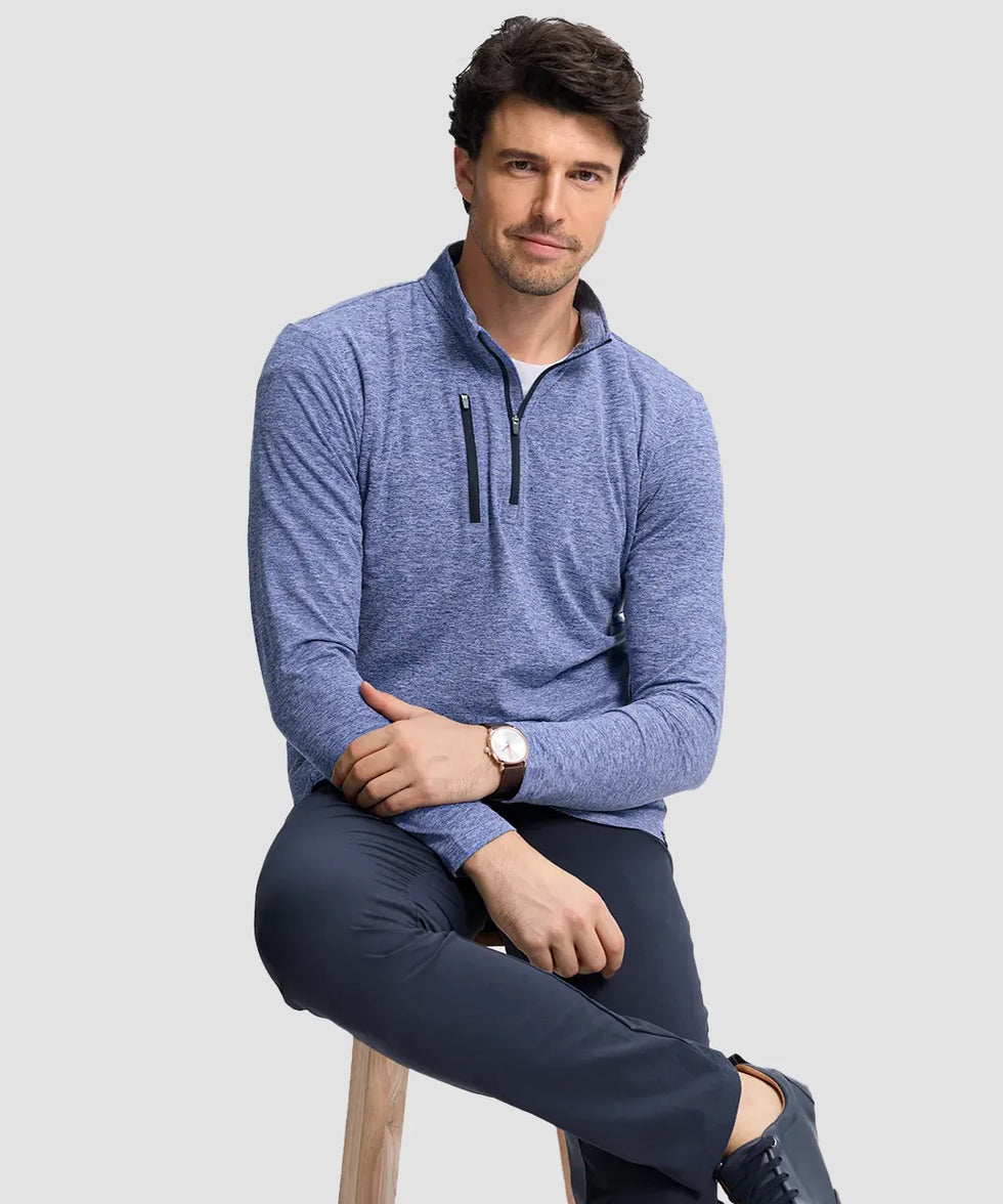 Quarter Zip Golf Pullover With Chest Pocket