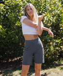 Flat High Waist Bermuda Short 9''