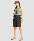 cargo bermuda short 10" in black - on model view