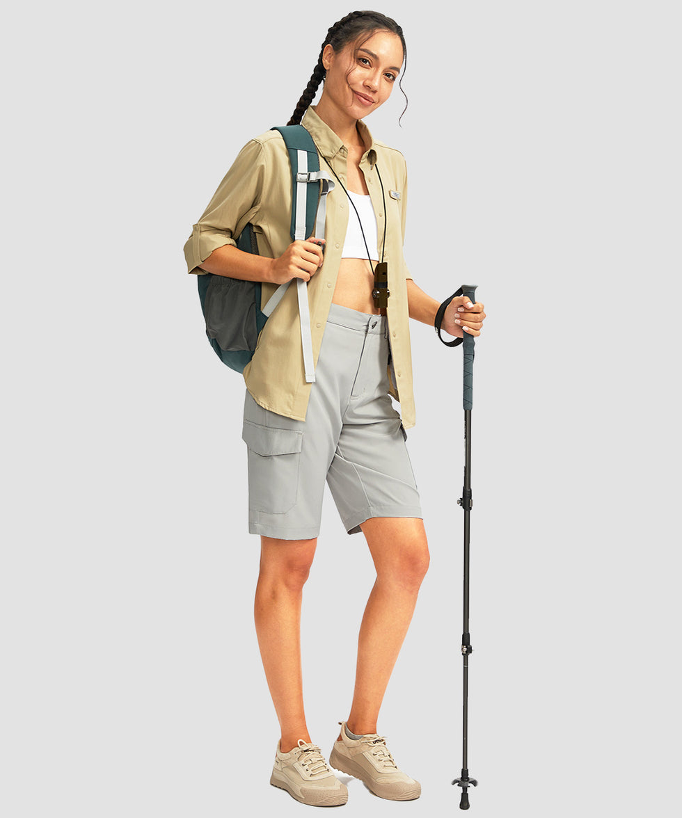 cargo bermuda short 10" in bright gray - on model view