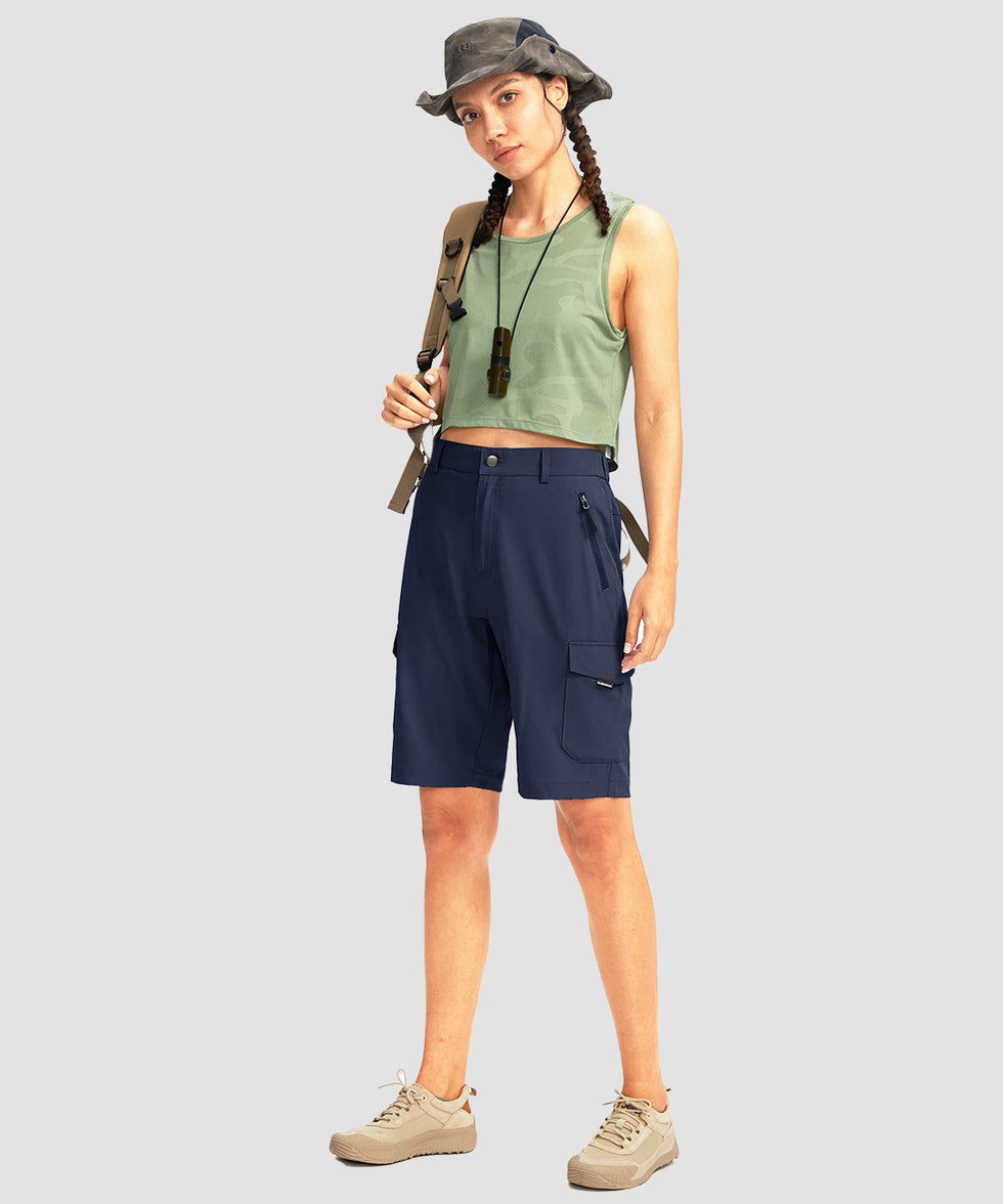 cargo bermuda short 10" in navy - on model view