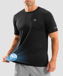 cooling upf 50+ performance t-shirt in black - front view