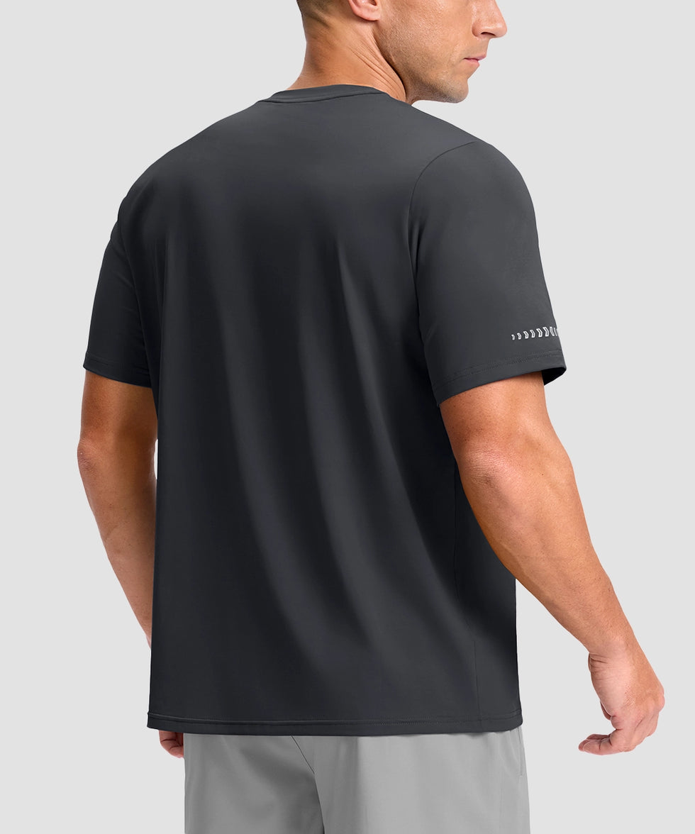cooling upf 50+ performance t-shirt in dark gray - back view
