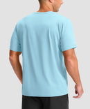 cooling upf 50+ performance t-shirt in mint blue - back view