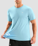 cooling upf 50+ performance t-shirt in mint blue - front view