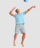 cooling upf 50+ performance t-shirt in mint blue - on model view