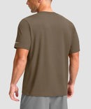 cooling upf 50+ performance t-shirt in taupe - back view