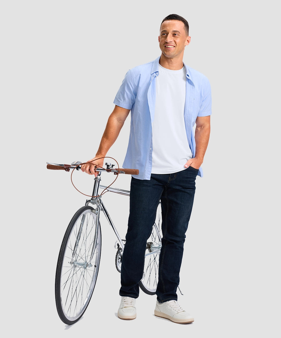 cooling upf 50+ performance t-shirt in white - on model view