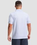 dry fit performance golf polo in golf clubs white - back view