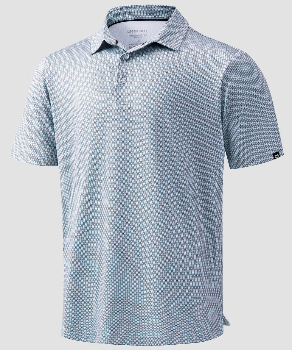 dry fit performance golf polo in mini dumbbell - product view