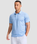dry fit performance golf polo in rhombus blue - front view