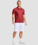 dry fit performance golf polo in small square red - on model view