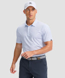dry fit performance golf polo in white rocket - front view
