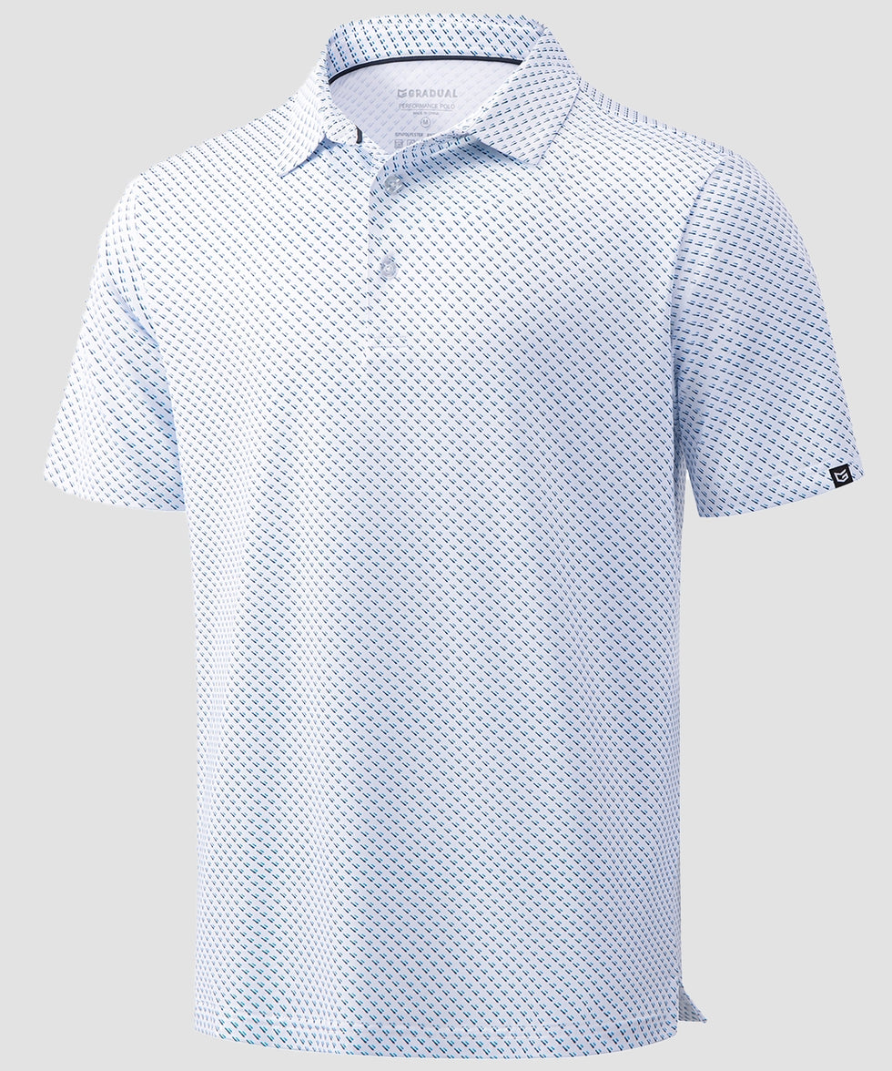 dry fit performance golf polo in white rocket - product view