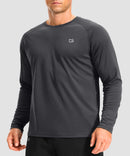 dry fit performance long sleeve in dark gray - front view