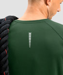 dry fit performance long sleeve in dark green - detail view