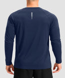 dry fit performance long sleeve in deep navy - back view