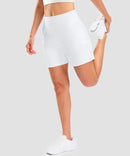 elastic waist bermuda shorts 5" in white - on model exercise view