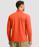 half zip pullover long sleeve in orange - back view
