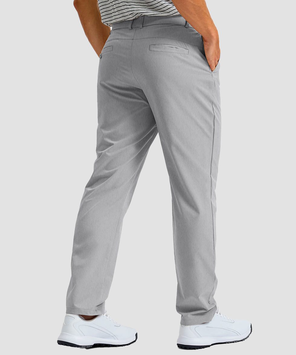 men's UV protection multiple pockets pants in cloudy gray - back view