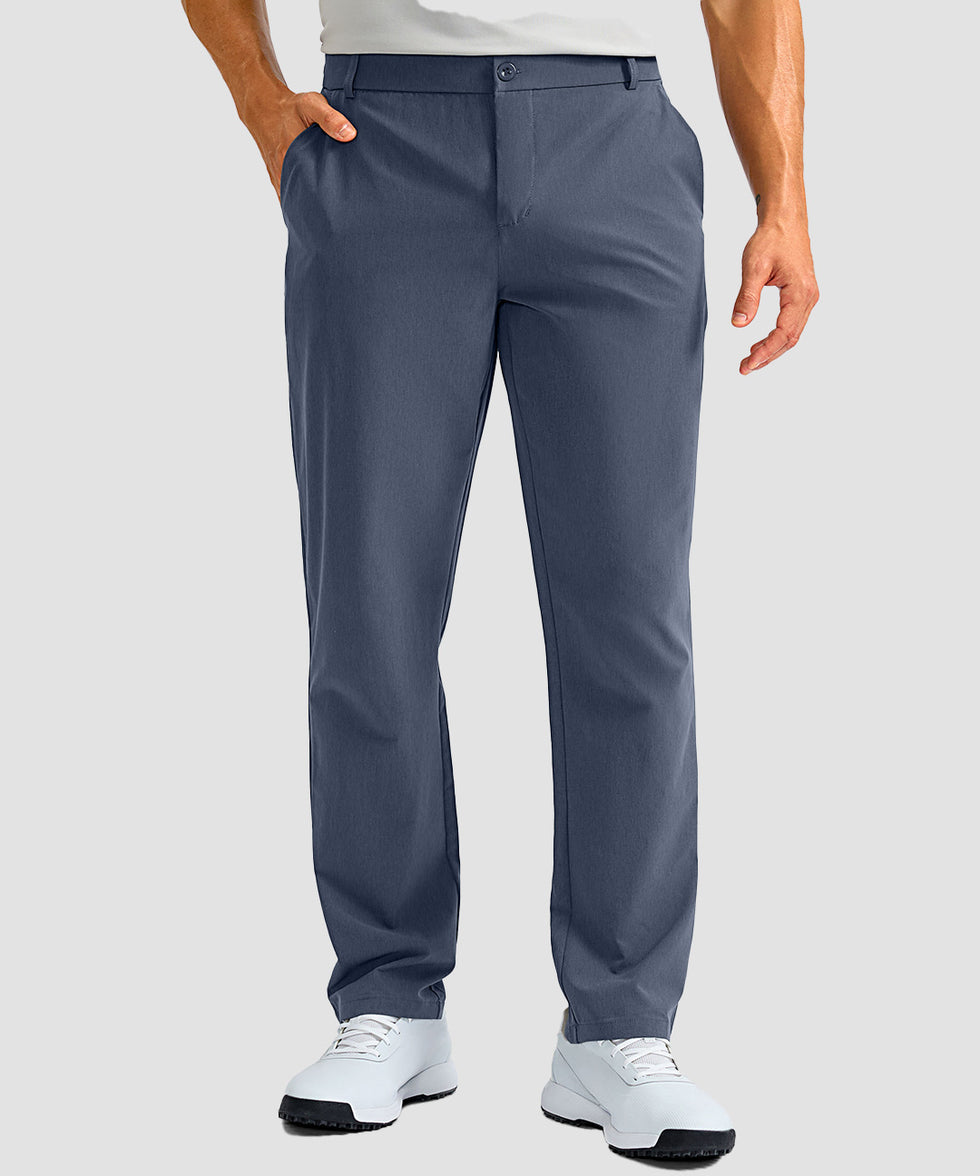men's UV protection multiple pockets pants in dusty blue - front view
