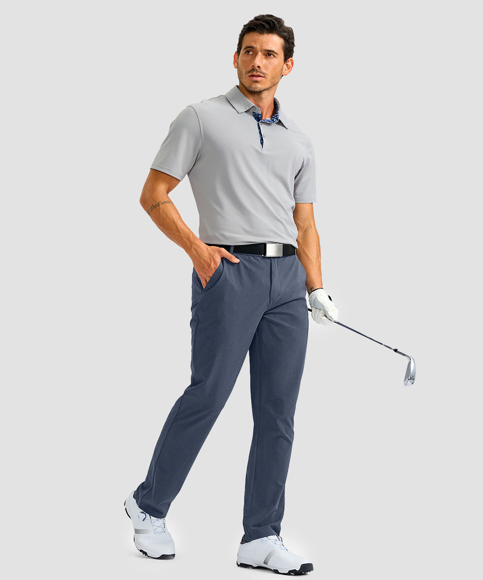 men's UV protection multiple pockets pants in dusty blue - matching outfits view