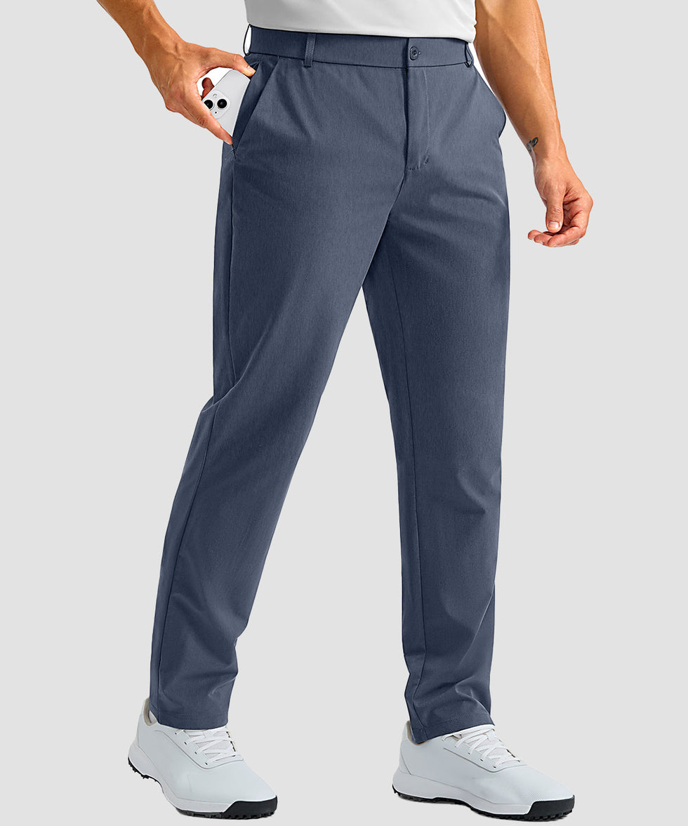 men's UV protection multiple pockets pants in dusty blue - pocket detail