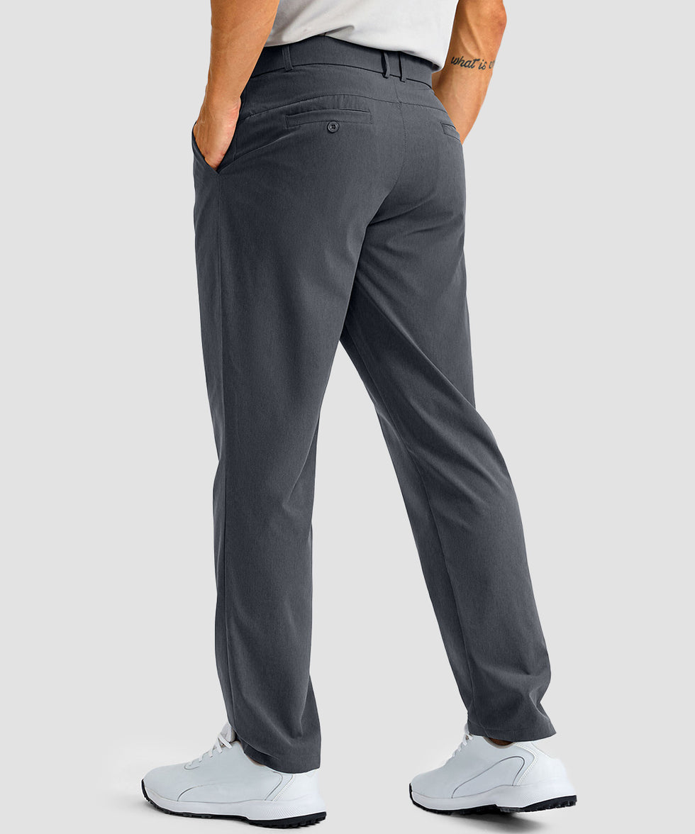 men's UV protection multiple pockets pants in gray - back view