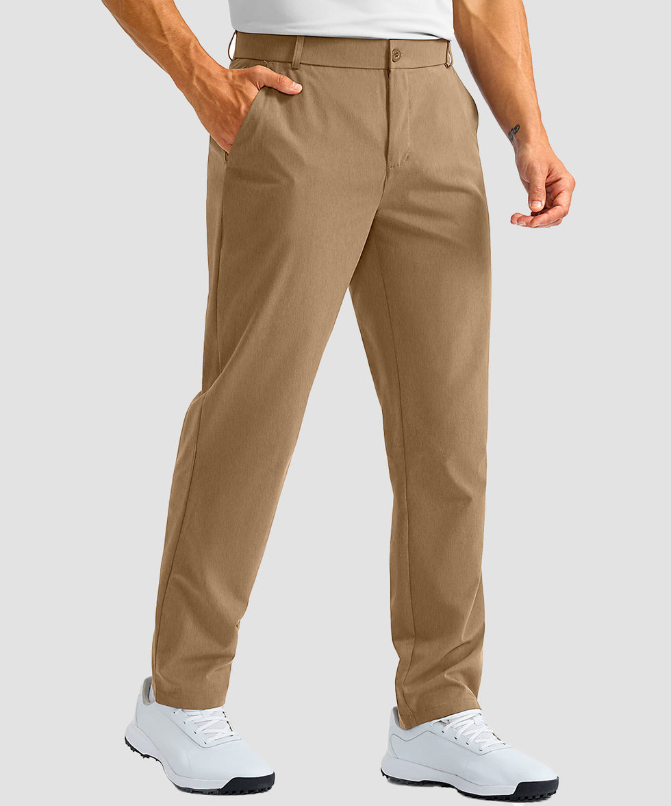 men's UV protection multiple pockets pants in khaki - pocket detail