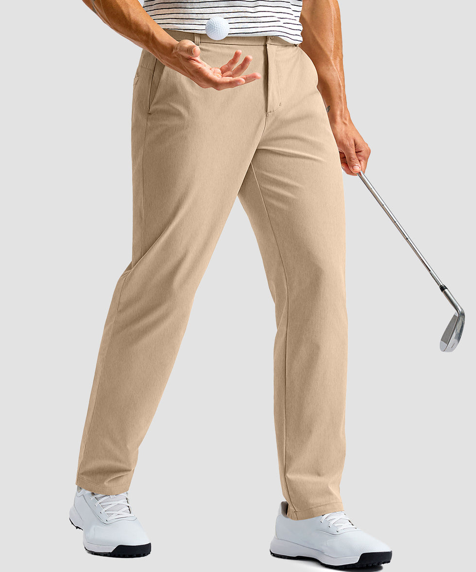 men's UV protection multiple pockets pants in light khaki - side view